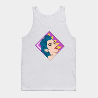 Diseño original de dama de los años 50s estilo arte pop Tank Top